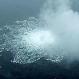 Das Nord-Stream-Gasleck von oben. Ein Blasenteppich auf der Ostsee. 