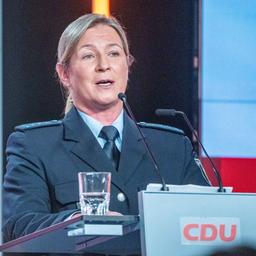 Claudia Pechstein bei ihrem Auftritt bei der CDU