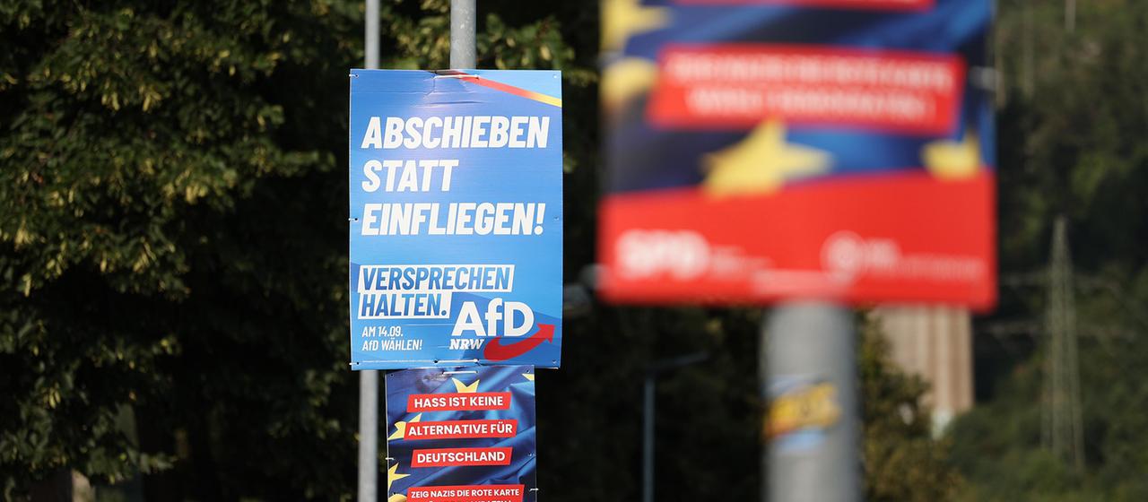 Wahlplakate  von der AfD zur Kommunalwahl am 14.09.2025 in Nordrhein Westfalen.