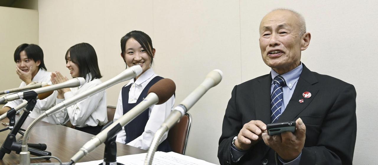 Toshiyuki Mimaki von der Organisation Nihon Hidankyo | AP Toshiyuki Mimaki von der Organisation Nihon Hidankyo
