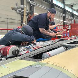 Der Quadriga-Eurofighter in der Endproduktion bei Airbus im oberbayerischen Manching.