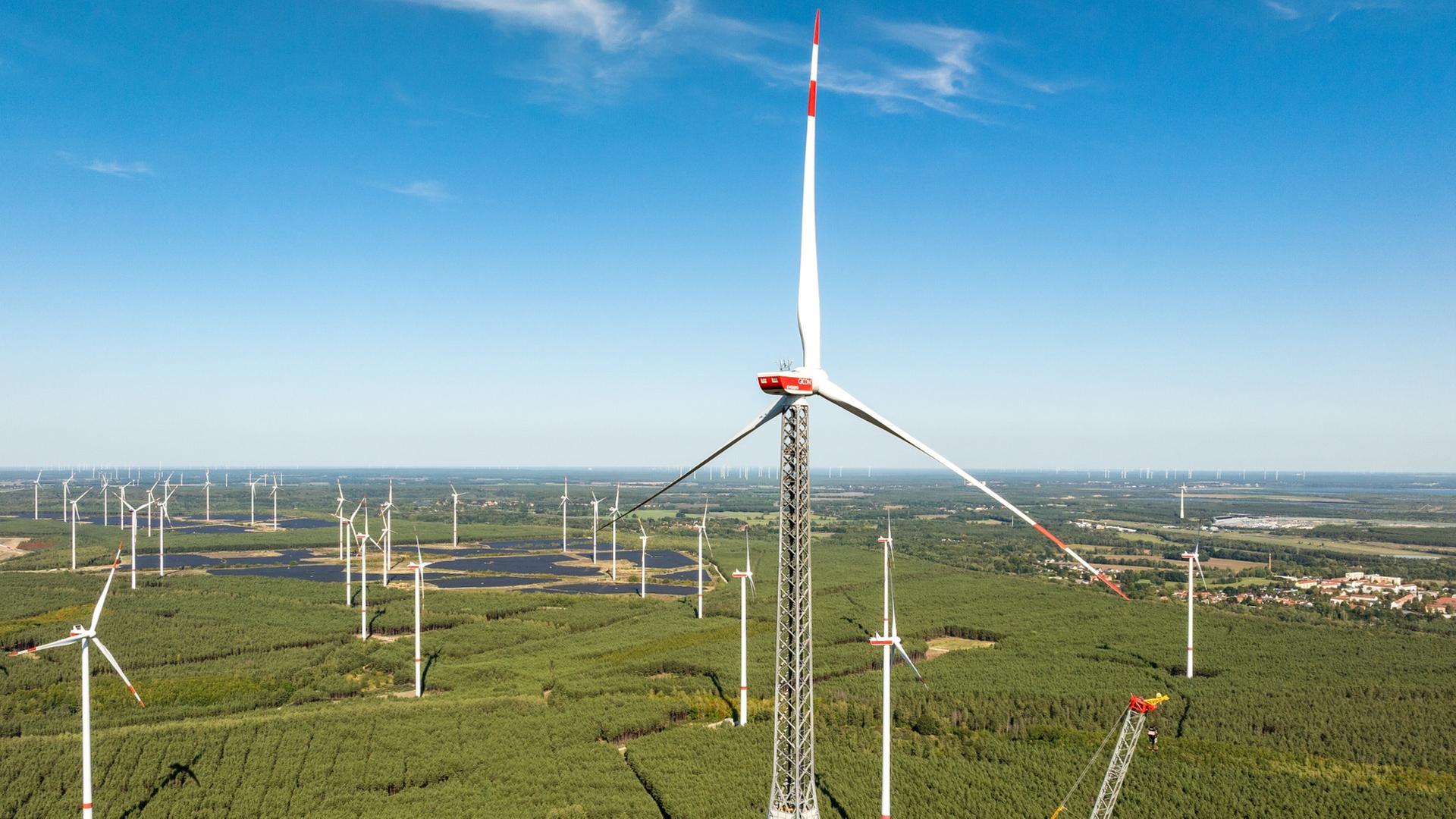 Das höchste Windrad der Welt steht in Schipkau. | picture alliance/dpa/Frank Hammerschmidt