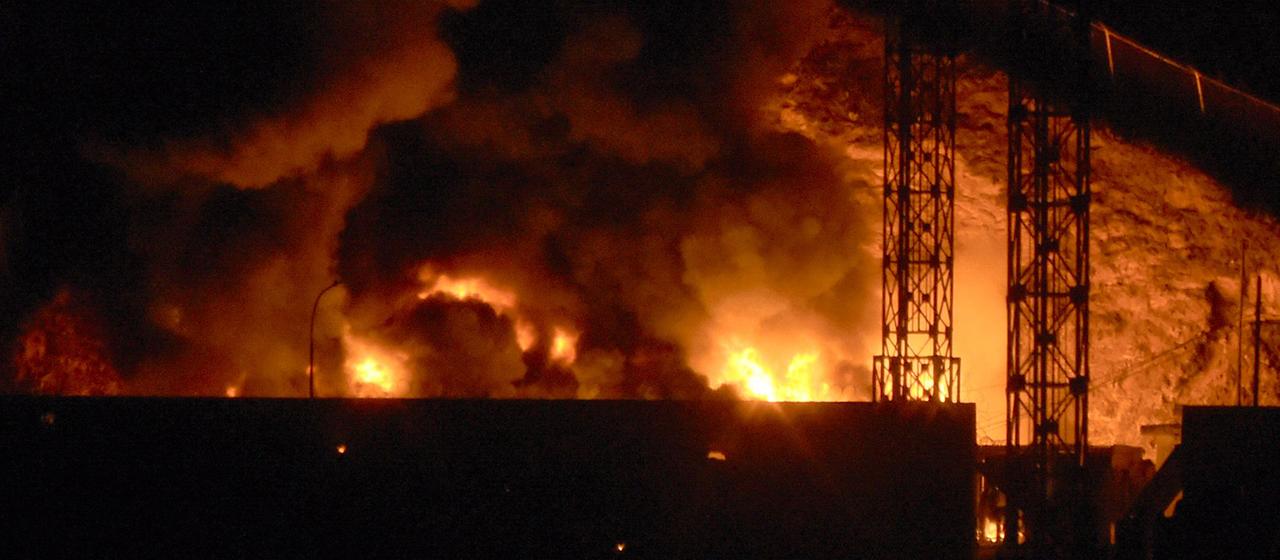 Brand im Militärkomplex Fuerte Tiuna in Caracas am 3. Januar 2026.