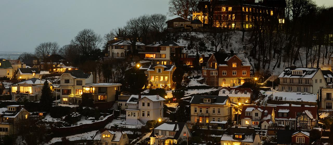 Blick auf das Villenviertel in Blankenese.
