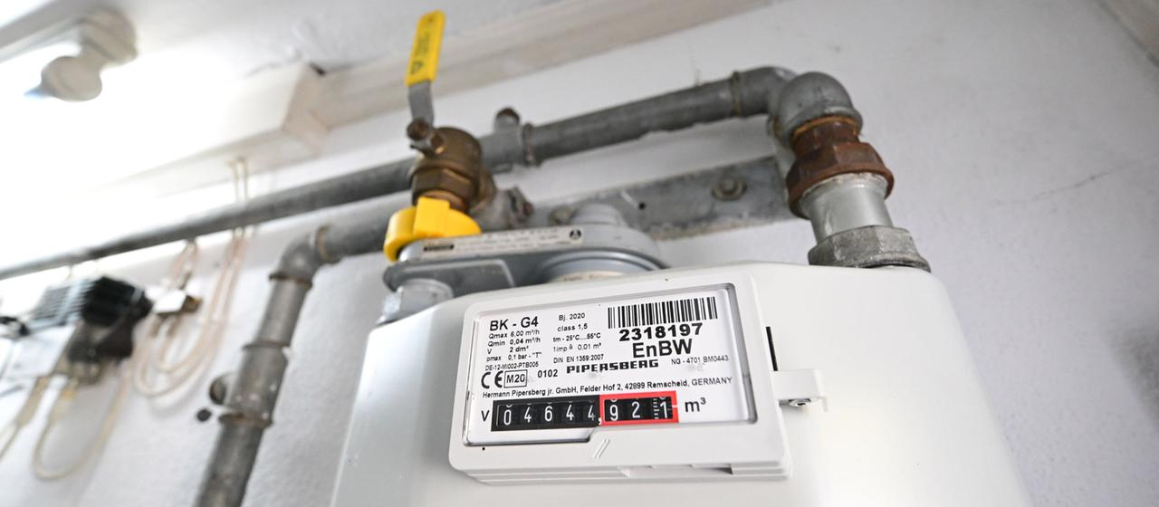 A gas meter for a gas heater in a private house.