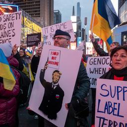 Pro-ukrainische Demonstranten in den USA.