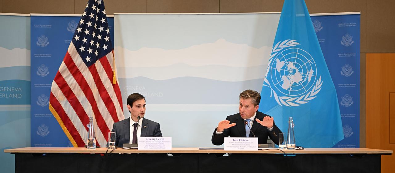 Jeremy Lewin (links) und Tom Fletcher in Genf.