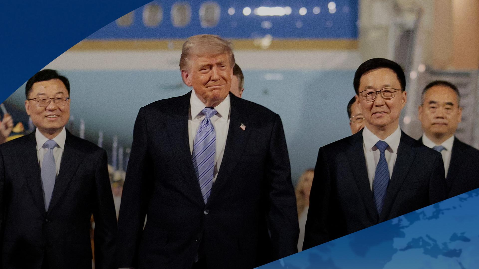 US-PrÃ¤sident Donald Trump mit Chinas VizeprÃ¤sident Han Zheng in Peking. | AP