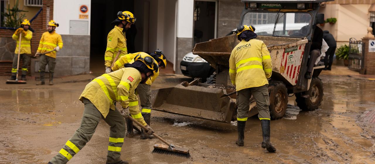Aufräumarbeiten in Malaga