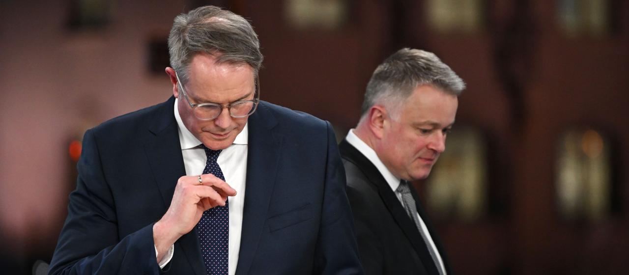 Alexander Schweitzer (l, SPD) und  Gordon Schnieder (CDU)