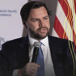 Vize Präsident JD Vance spricht beim Munich Leaders Meeting. Mai 2025.