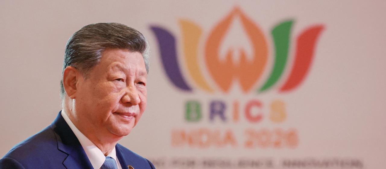Xi Jinping vor einer Ankündigung des BRICS-Treffens 2026