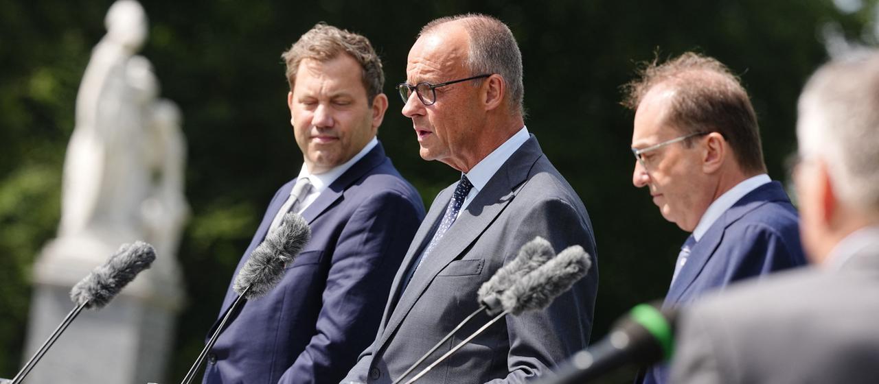 Lars Klingbeil, Friedrich Merz und Alexander Dobrindt