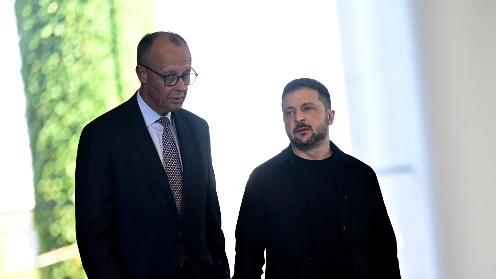 Friedrich Merz und Wolodymyr Selenskyj | dpa