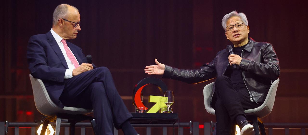 Friedrich Merz und Jensen Huang