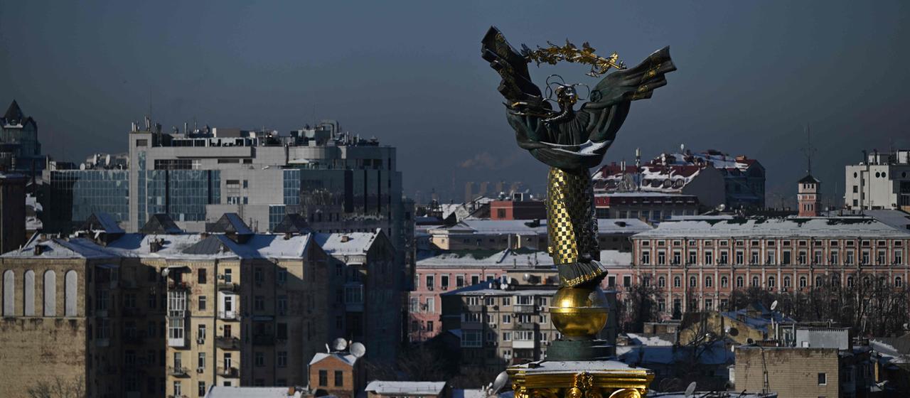 Das Unabhängigkeitsdenkmal in Kiew, Ukraine.