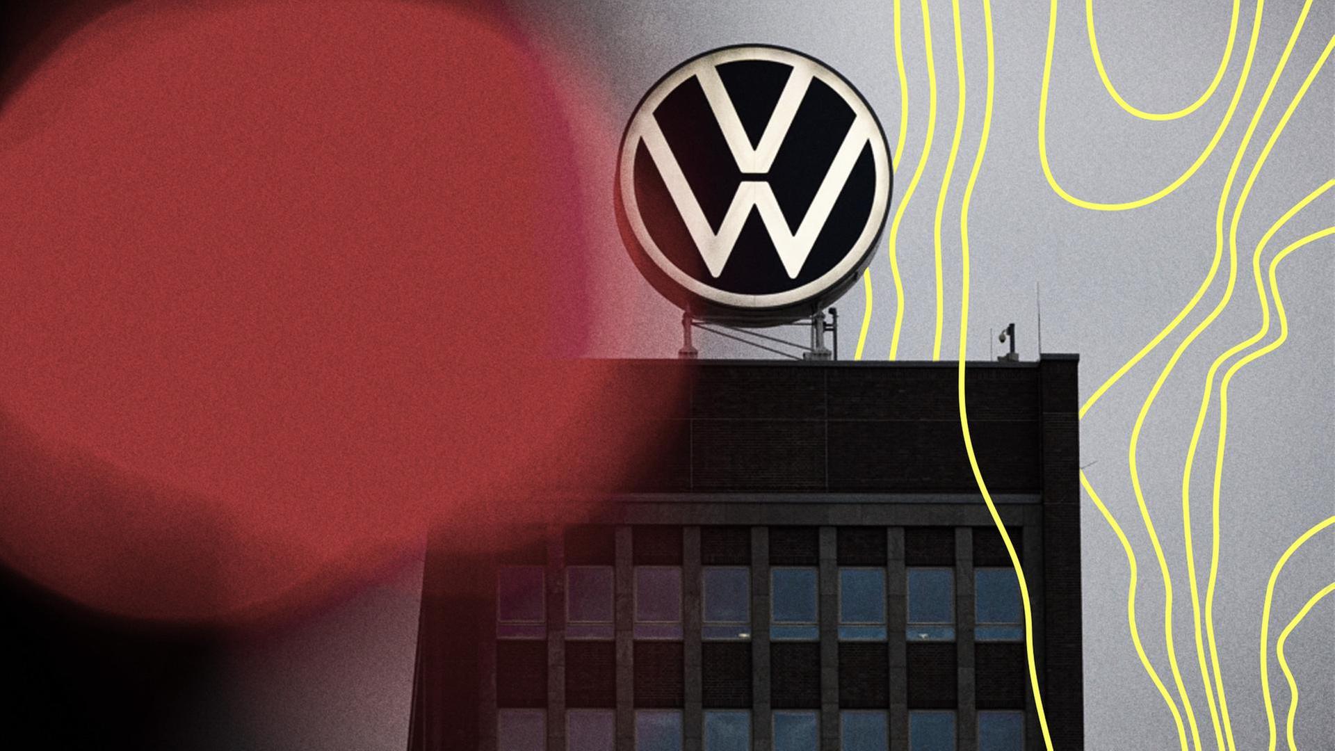 Eine Ampel leuchtet am Morgen neben dem VW-Markenhochhaus rot | dpa-Bildfunk, Moritz Frankenberg
