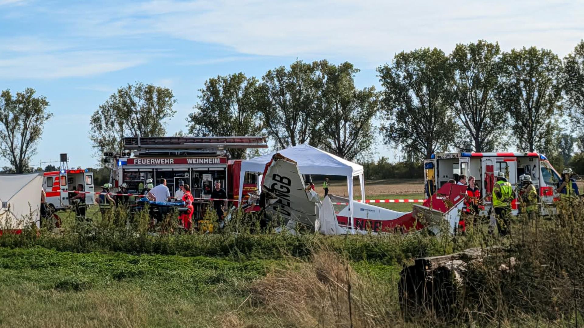 Zwei Männer bei Flugzeugabsturz in Weinheim gestorben