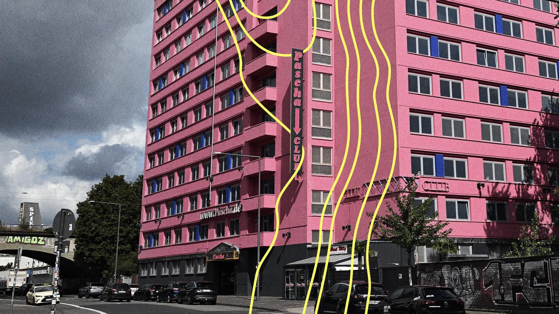 Wir sehen ein großes Haus, welches pink gestrichen ist. | picture alliance/dpa | Federico Gambarini