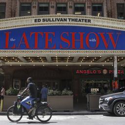 Das Ed Sullivan Theater, in dem die Late Show mit Moderator Stephen Colbert in New York, New York, gedreht wird,