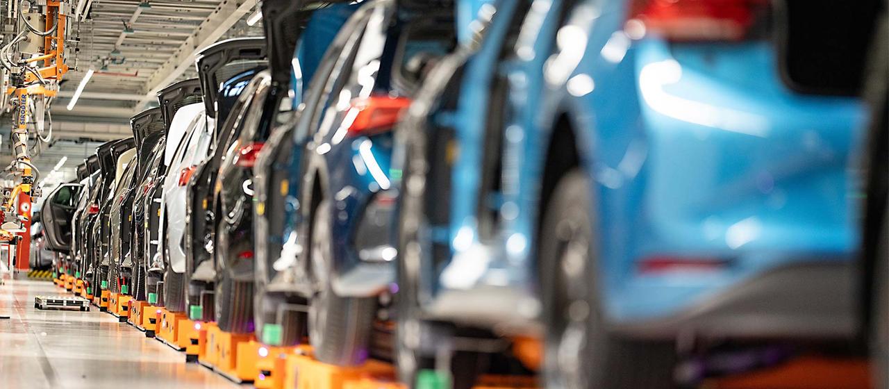 Produktion des E-Auto-Modells ID.3 im Werk Zwickau
