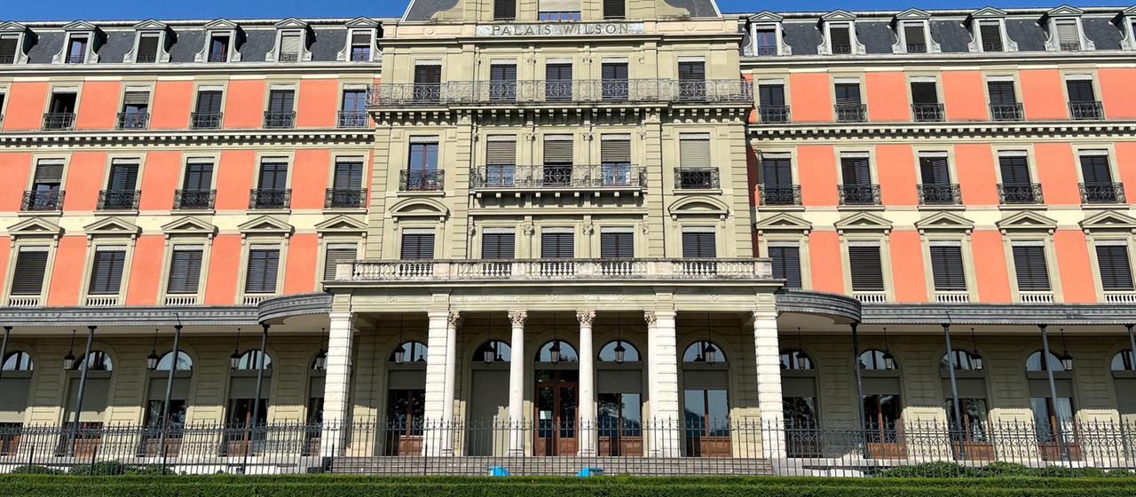 Blick auf das Palais Wilson in Genf.