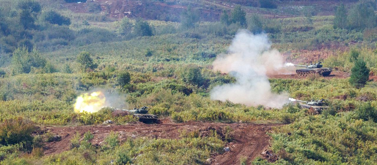 Eine Militärübung in Slunj, Kroatien.