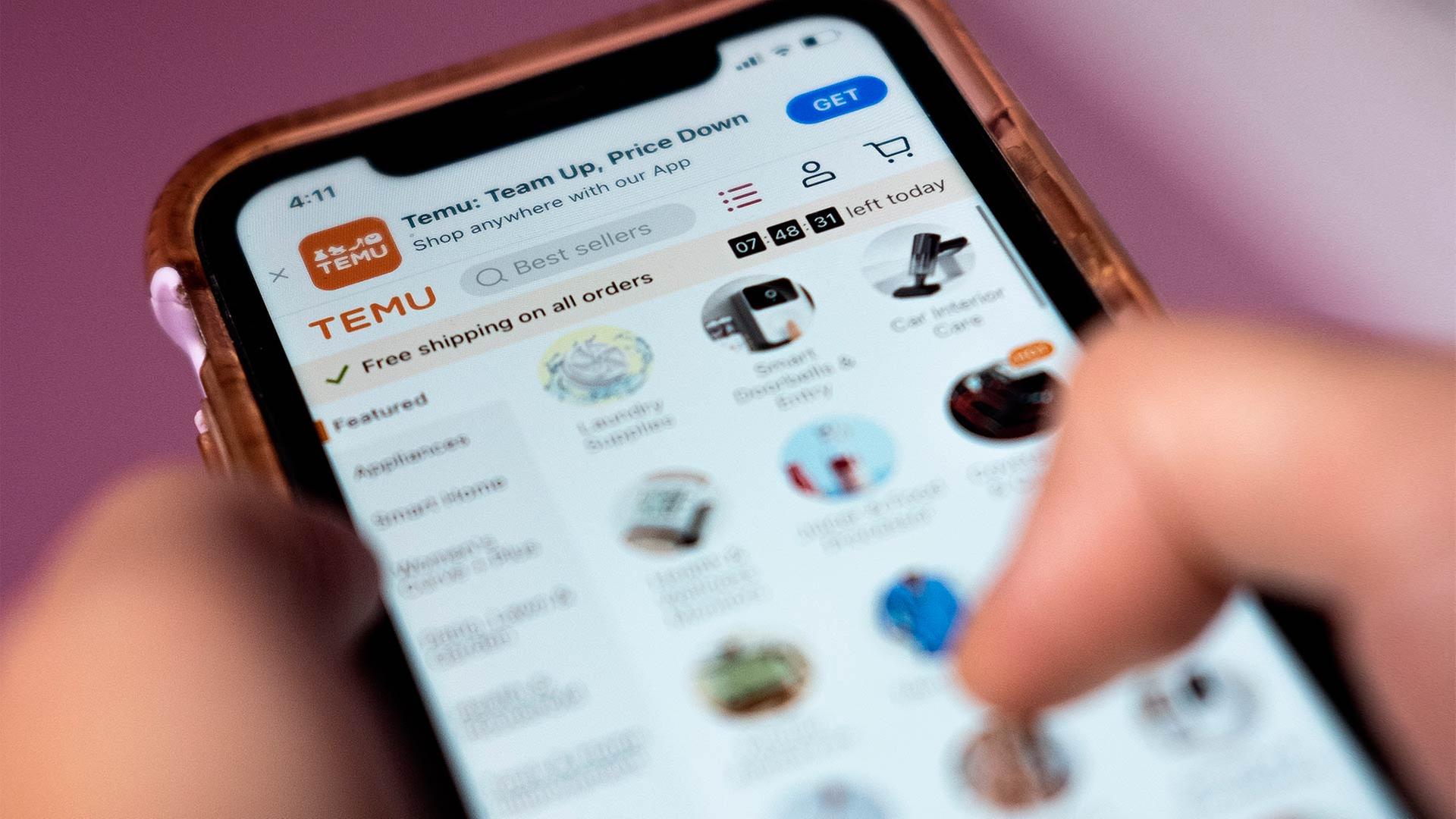 Temu-App auf auf dem Bildschirm eines Smartphones. | picture alliance / empics