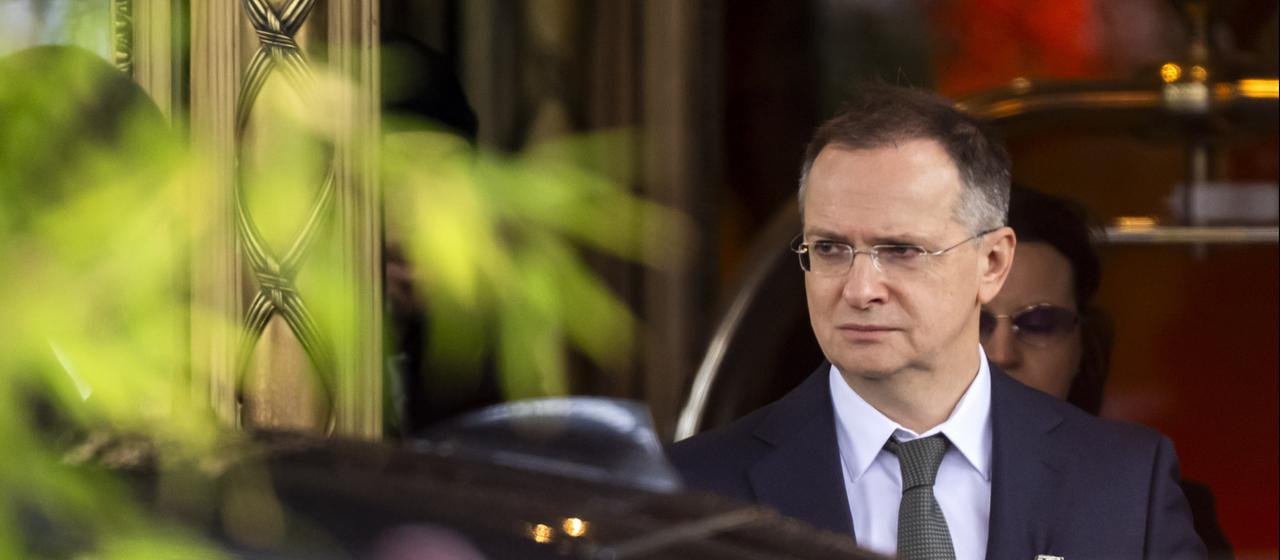 Der russische Verhandlungsführer Wladimir Medinski in Genf