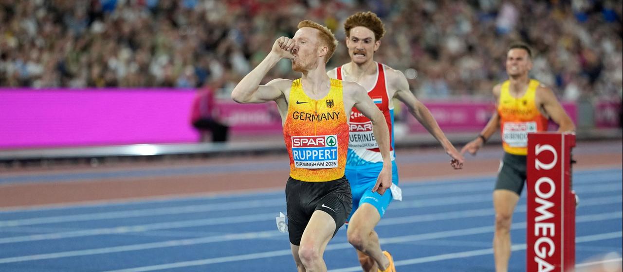 Frederik Ruppert bei seinem Sieg-Lauf bei der EM