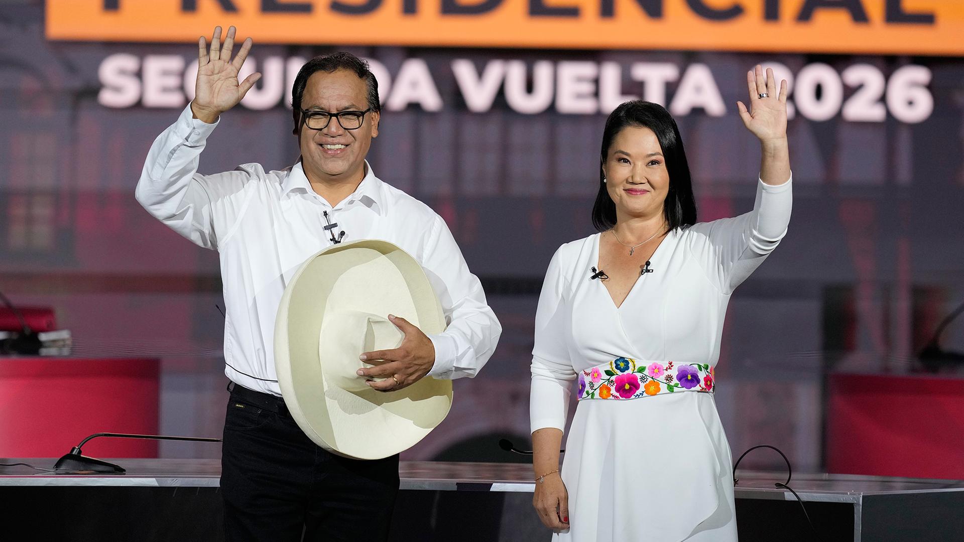 Keiko Fujimori und  Roberto Sanchez | Guadalupe Pardo/AP/dpa