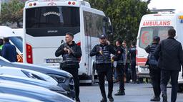 Polizei am Tatort in Istanbul in der Nähe des israelischen Konsulats.