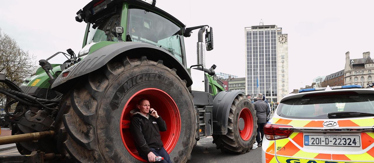 Protest mit Traktor