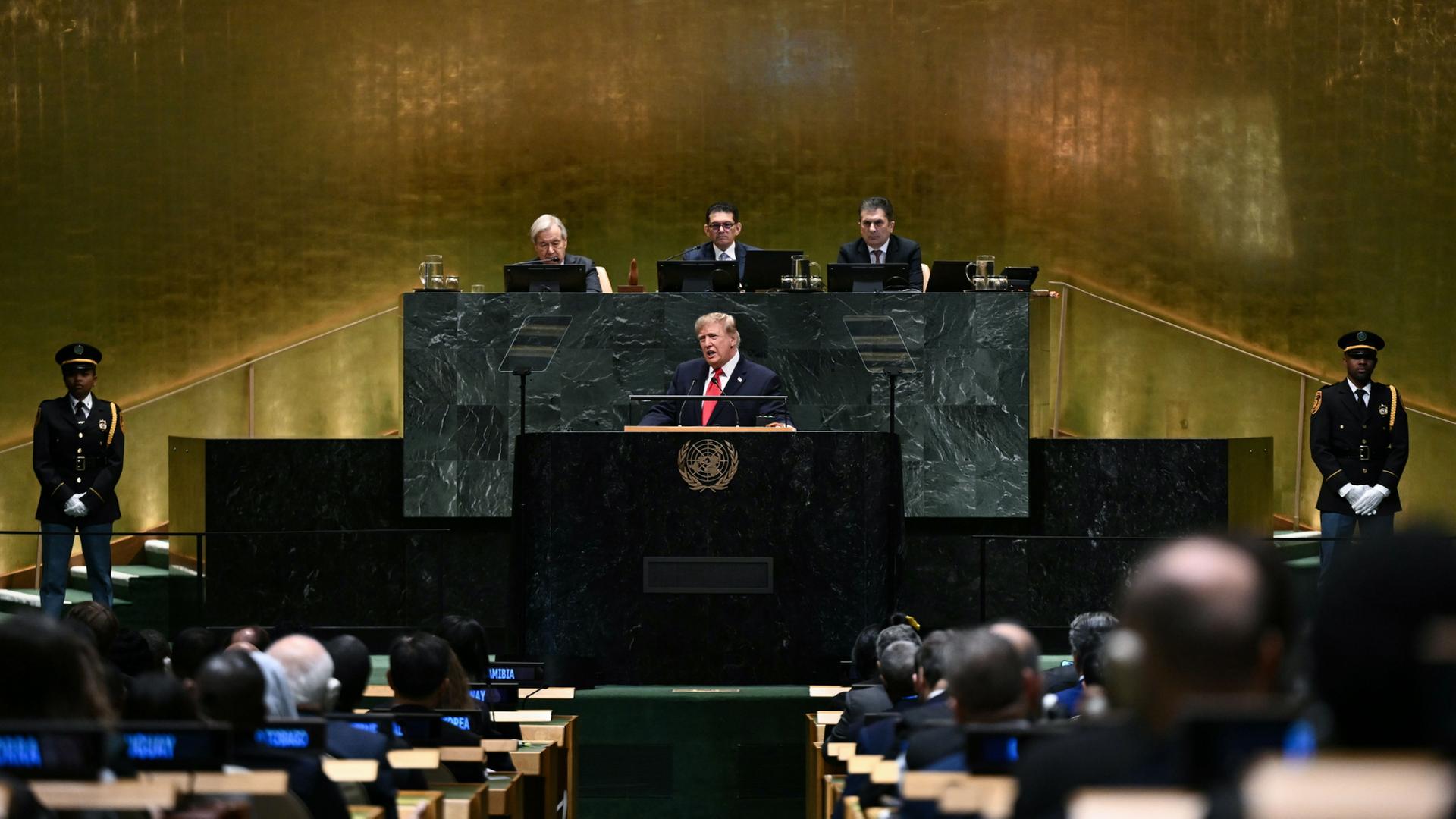 Trump während seiner Rede vor den UN | Brendan Smialowski/Pool AFP via 