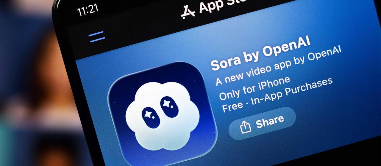 Sora-App auf einem Smartphone