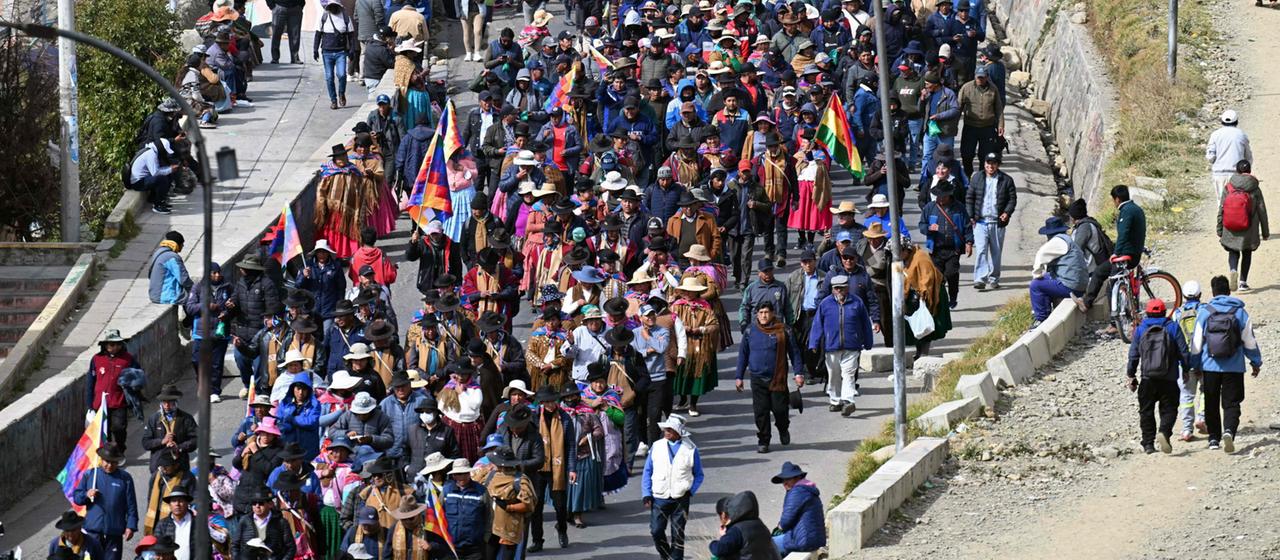 Protestierende in La Paz.