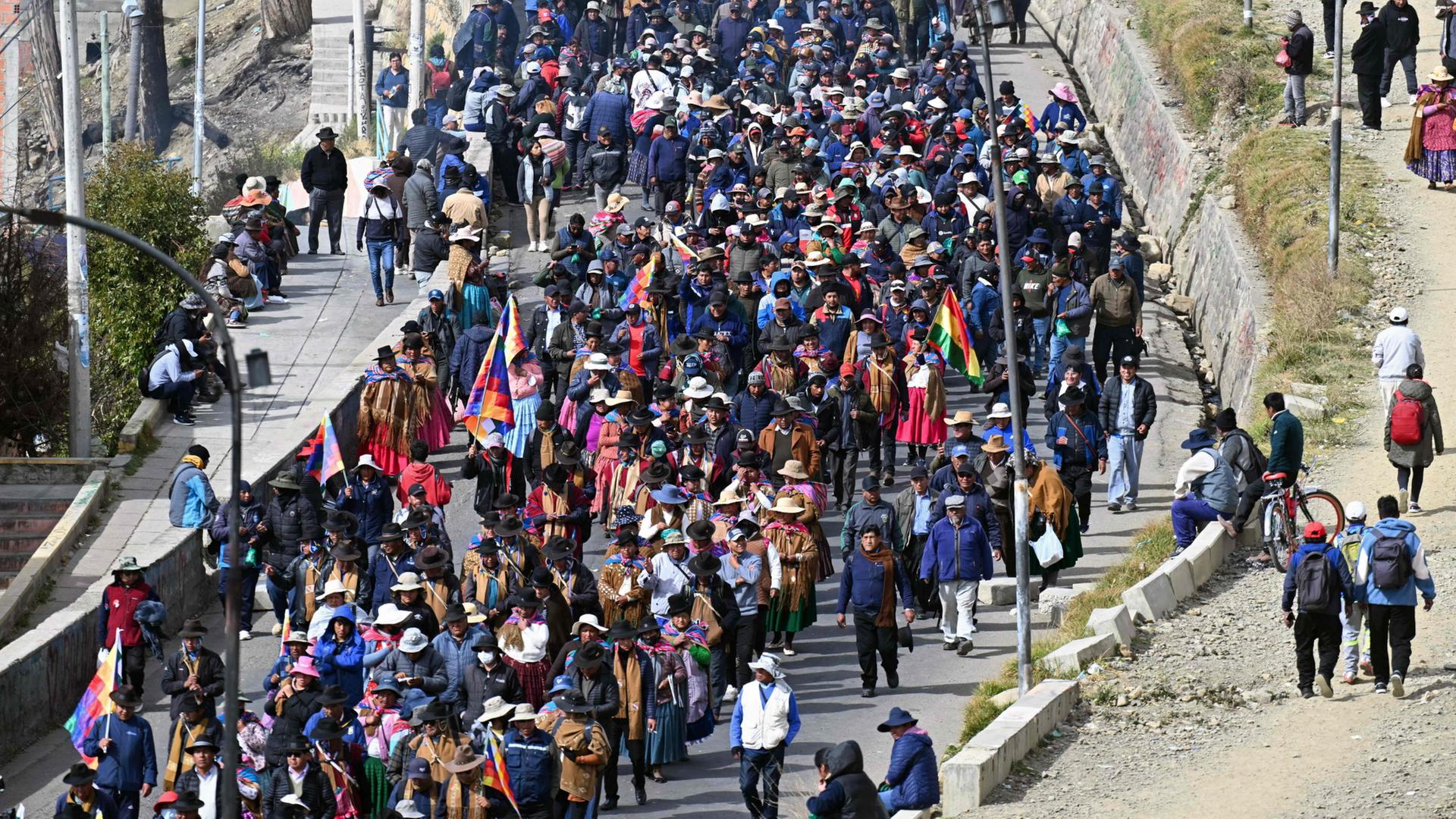Protestierende in La Paz. | AFP