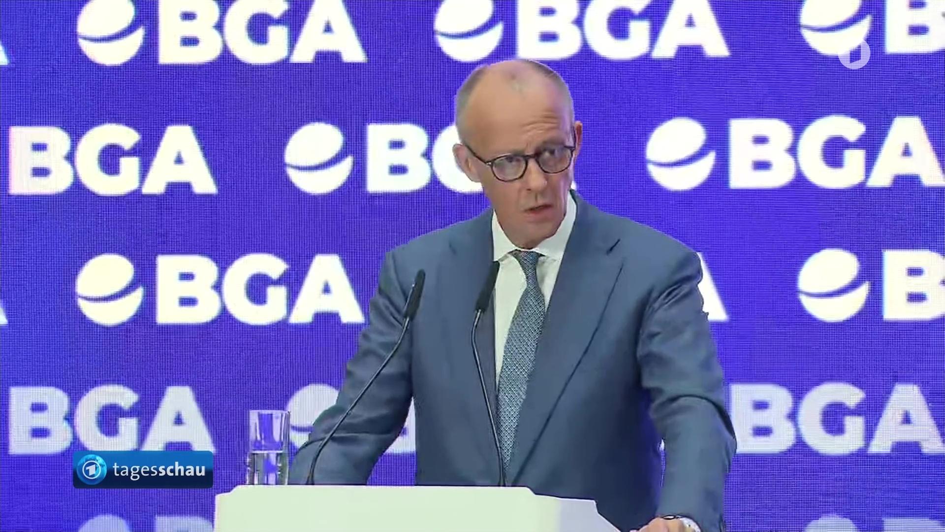 Bundeskanzler Friedrich Merz, CDU, beim Unternehmertag 2026 in Berlin