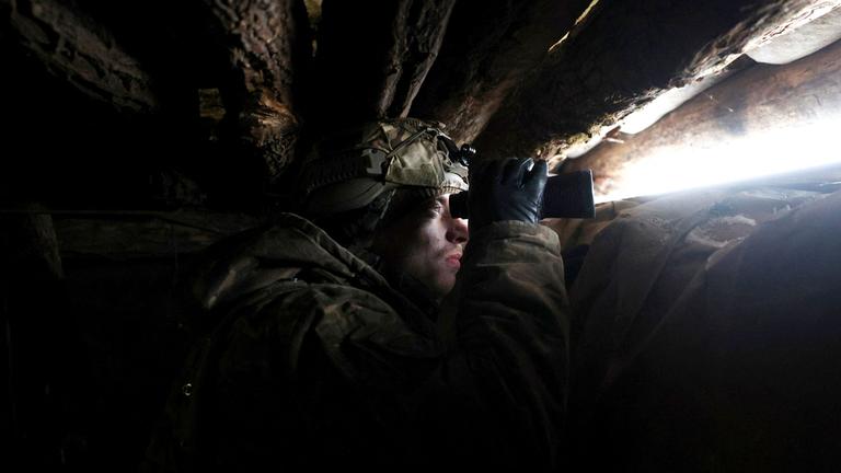 Ein ukrainischer Soldat an der Front