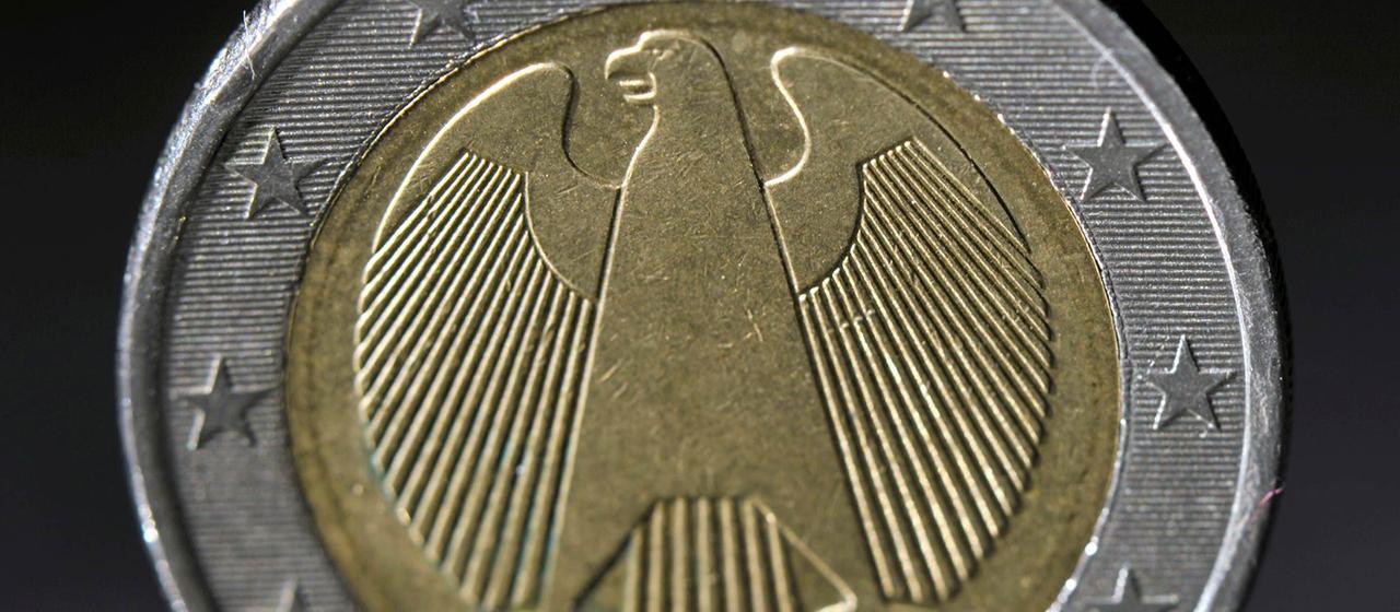 Bundesadler auf einer Zwei-Euro-Münze.