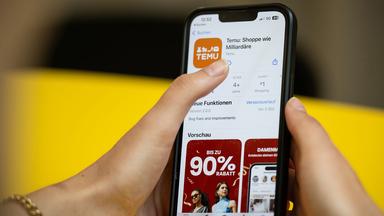 Temu App auf auf dem Bildschirm eines Telefons.