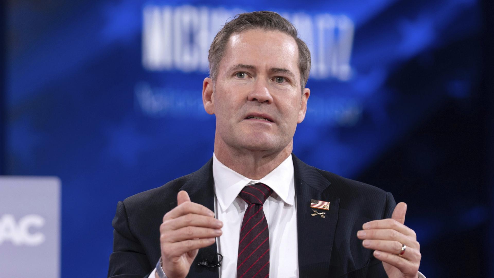 Mike Waltz spricht auf einer Veranstaltung. | AP