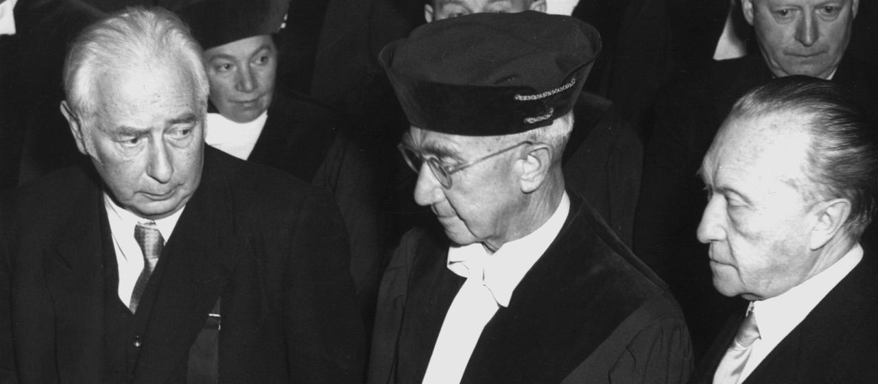 Theodor Heuss, Dr. Hermann Höpker-Aschoff und Konrad Adenauer
