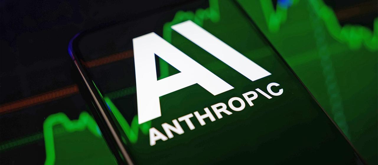 Das Logo von Anthropic auf einem Smartphone-Bildschirm.