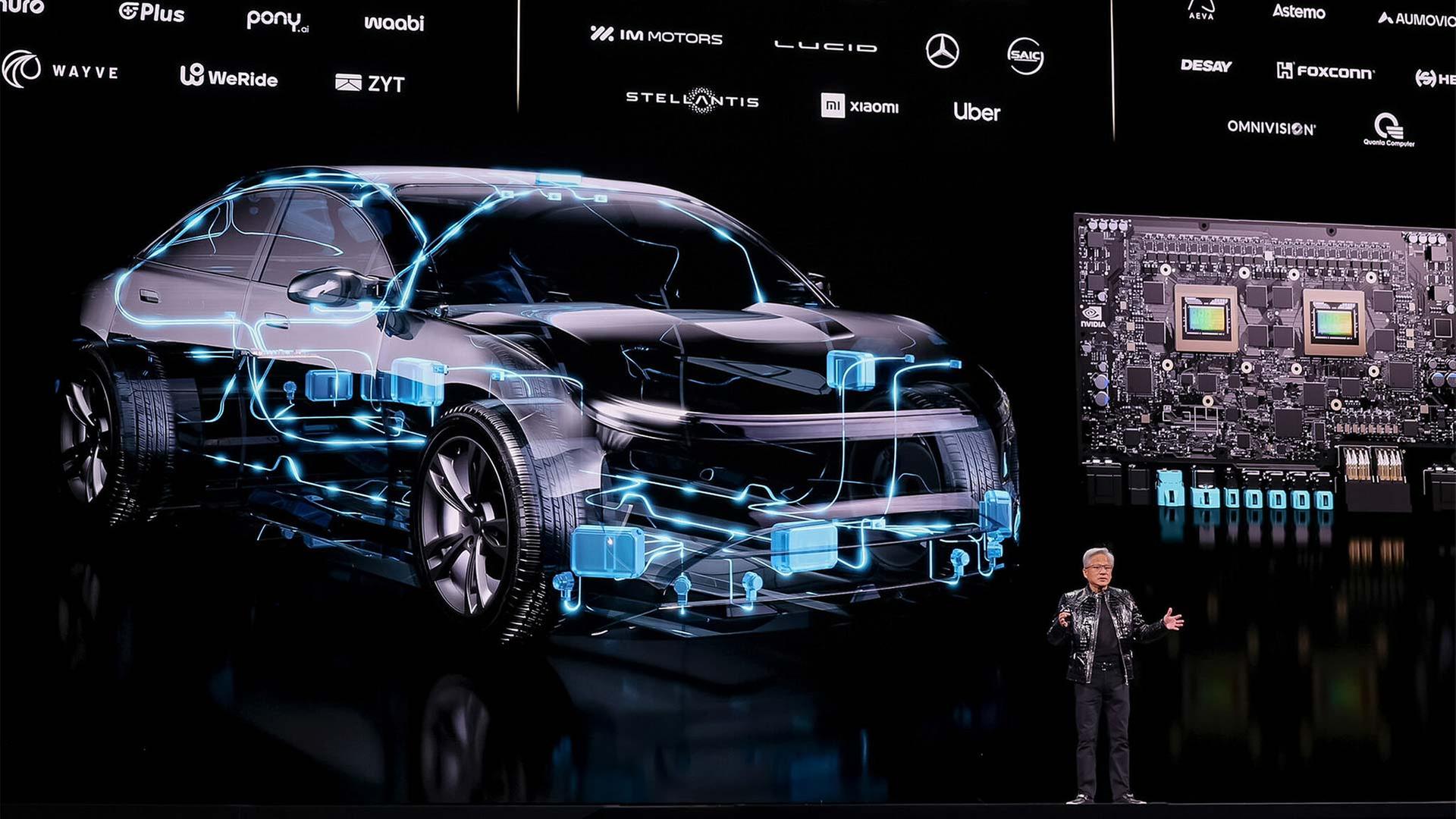 Nvidia CEO Jensen Huang bei einer Präsentation während der CES 2026. | Nvidia