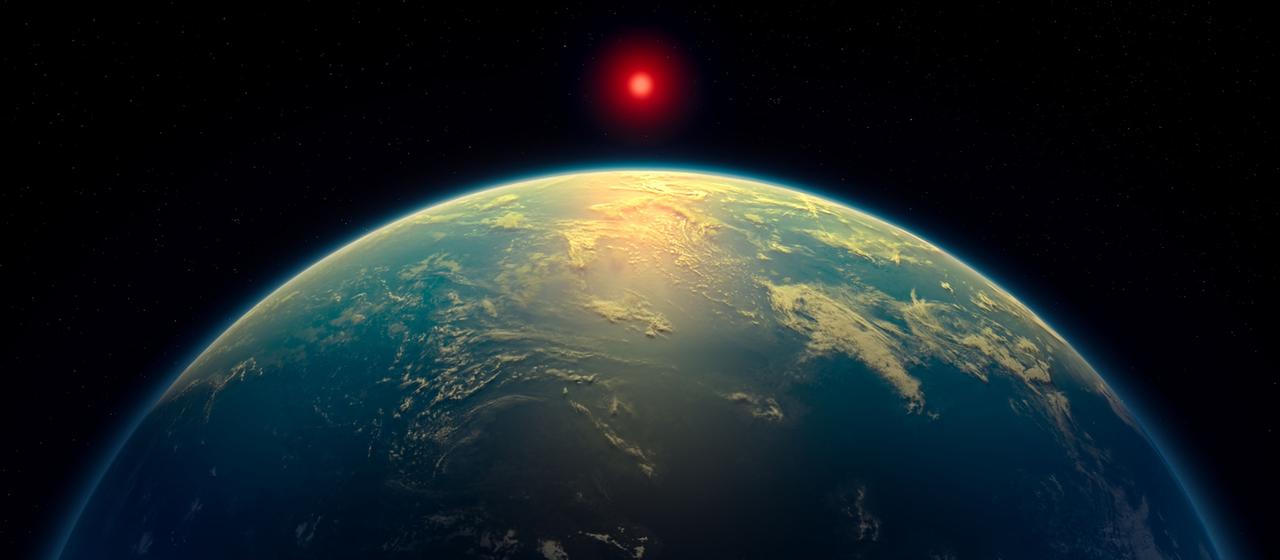 Eine von N. Madhusudhan/University of Cambridge veröffentlichte künstlerische Darstellung zeigt den Exoplaneten K2-18b.