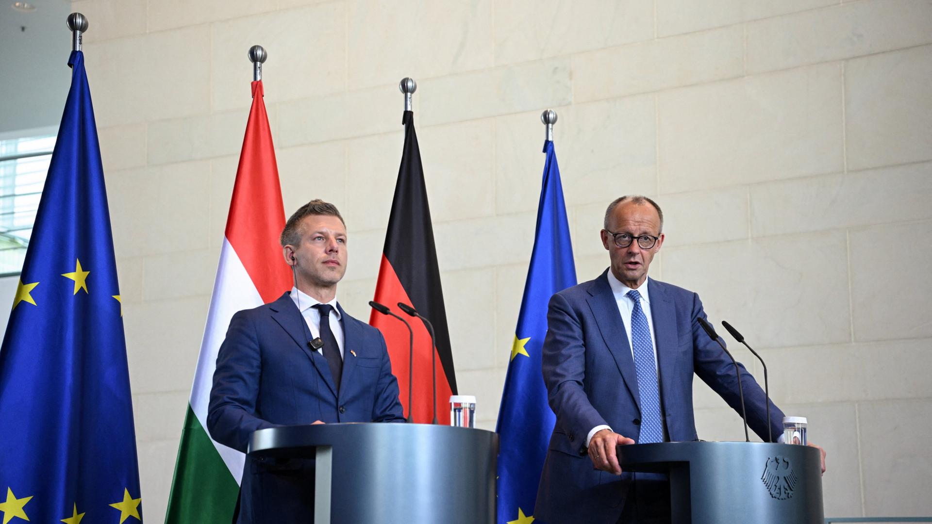 Peter Magyar und Friedrich Merz | REUTERS