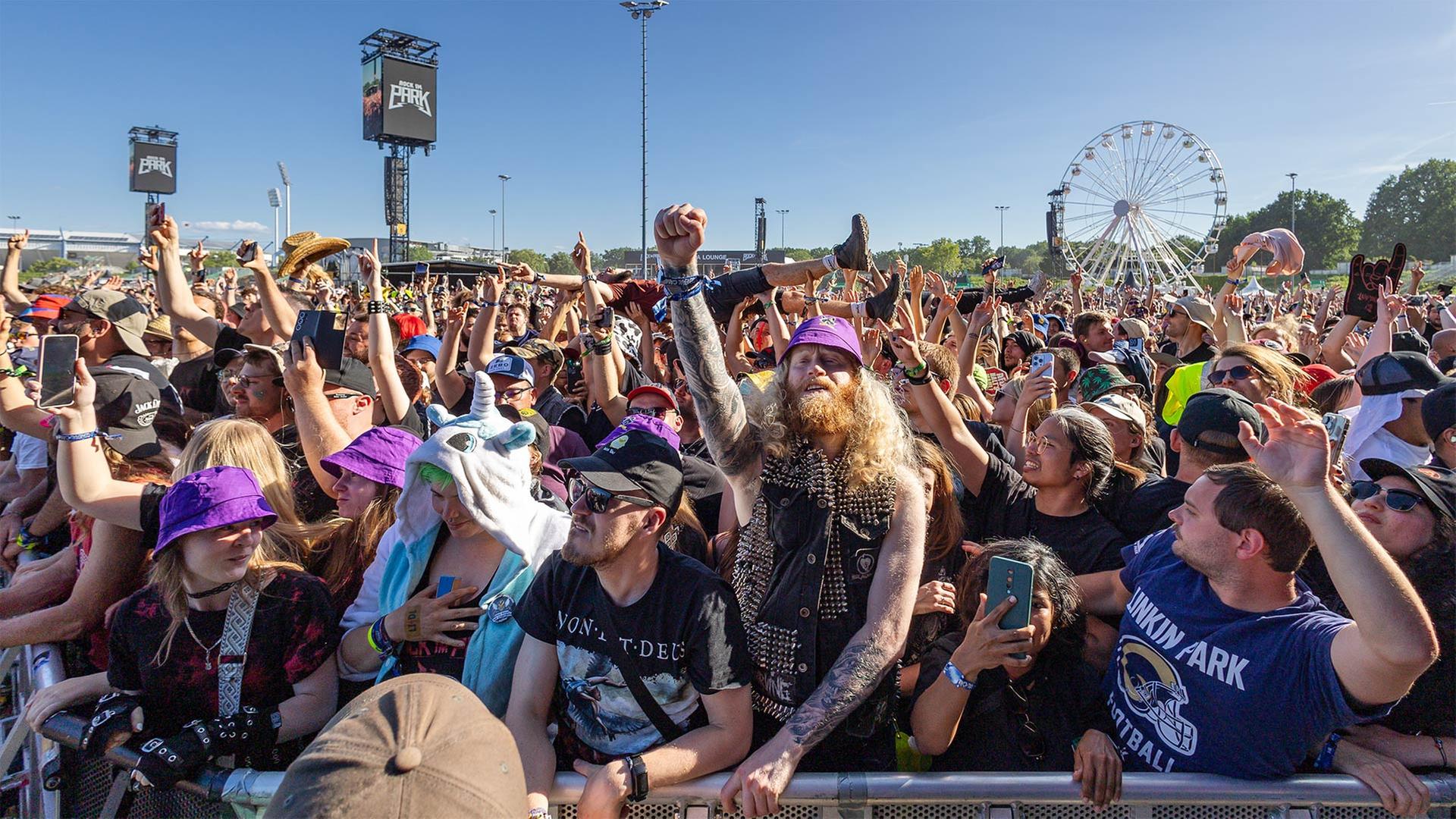 Jubelnde Festivalgäste bei Rock im Park. | picture alliance / Eibner-Presse
