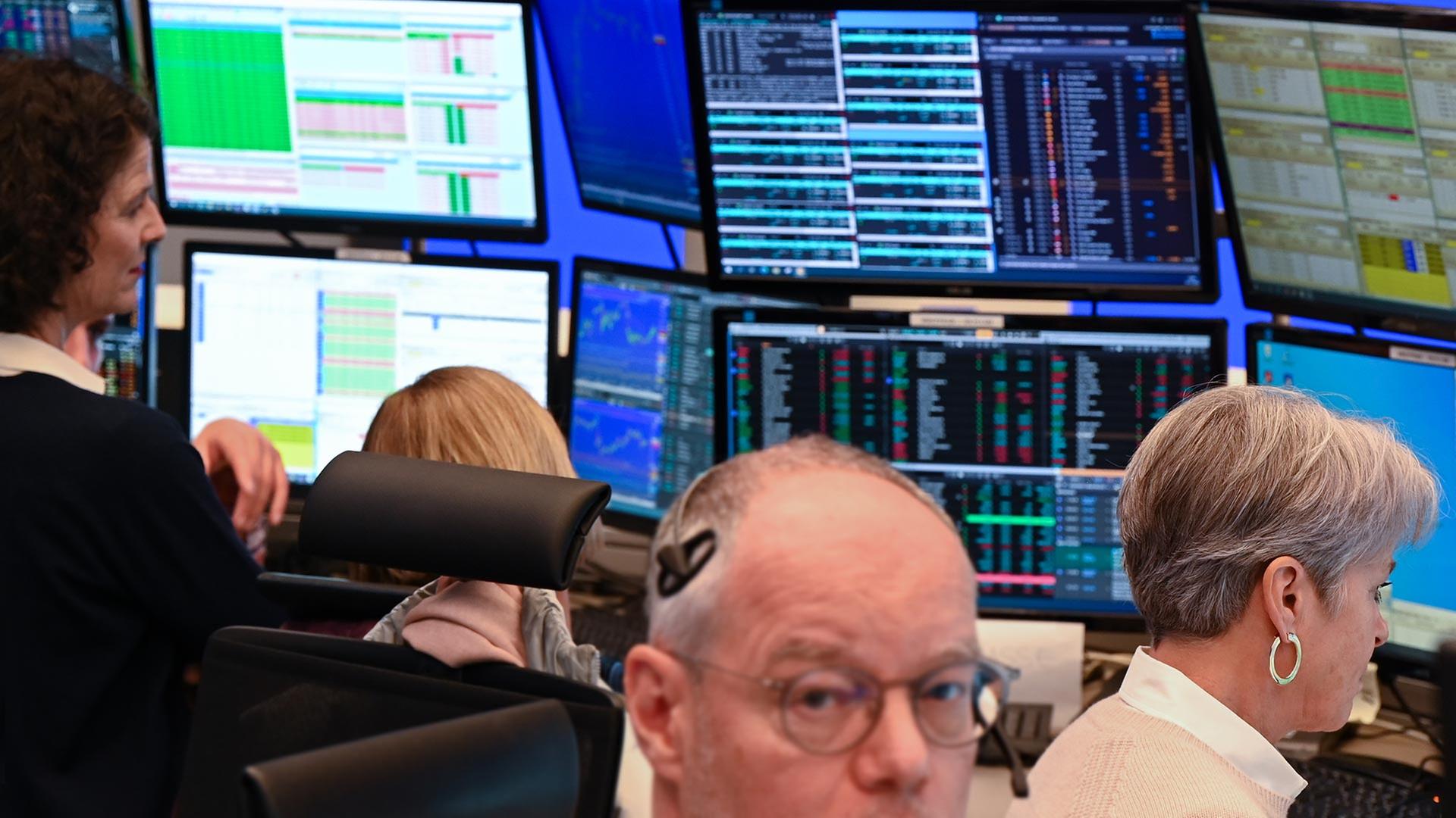 Händlerinnen an der Frankfurter Börse. | picture alliance/dpa