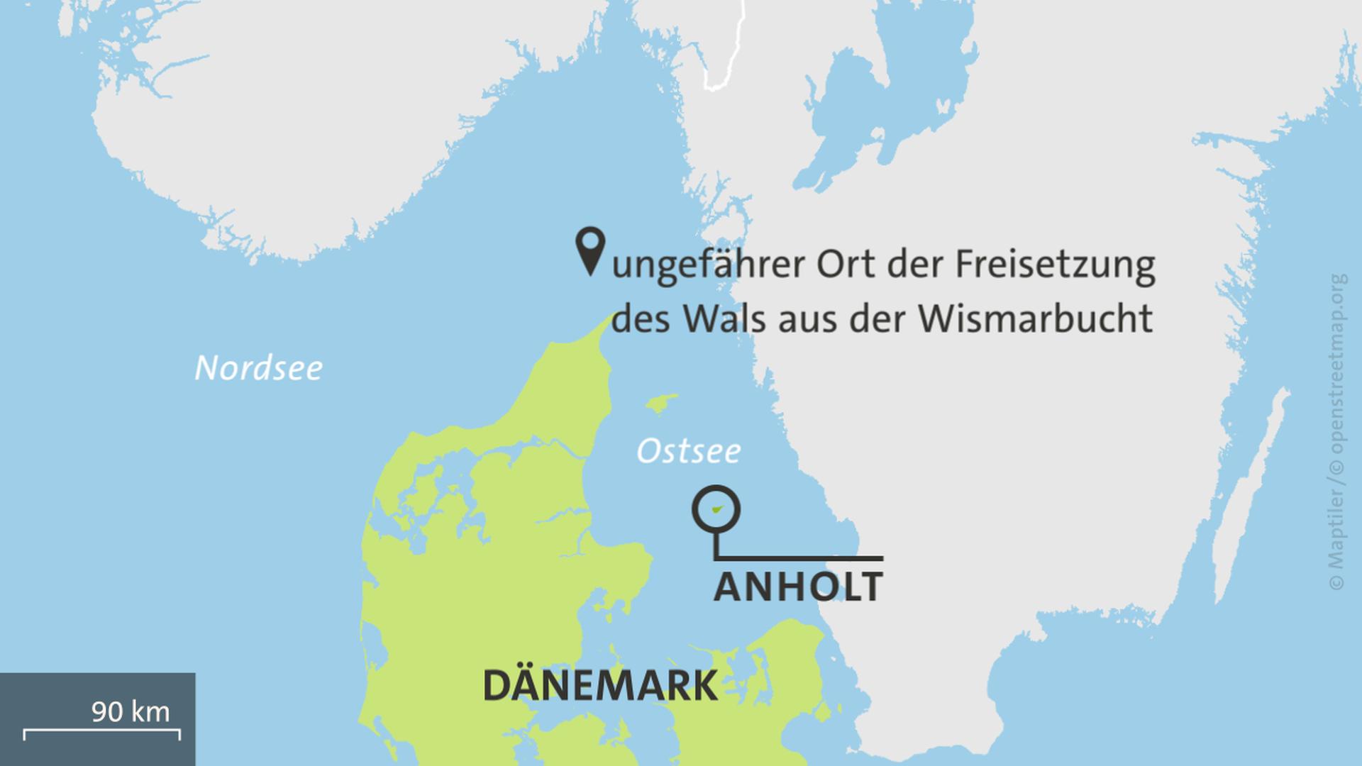 Karte Dänemark mit der Insel Anholt | ARD-aktuell